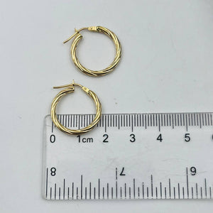 Argollas Entorchadas Cierre Italiano 18mm en Oro 18k