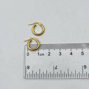 Argollas Lisas Cierre Italiano 12mm en Oro 18k