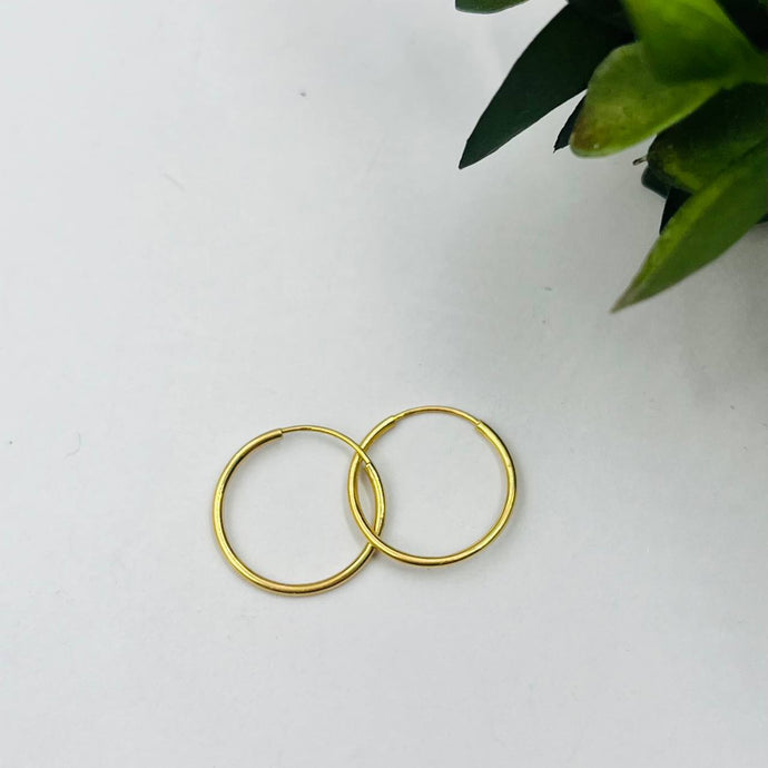 Argollas Lisas 16mm en Oro 18k