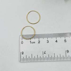 Argollas Lisas aguja 16mm en Oro 18k