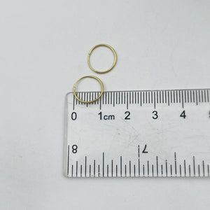Argollas Lisas aguja 12mm en Oro 18k