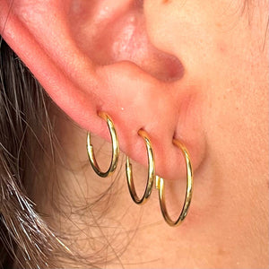 Set De Argollas Lisas Modelo 1 en Oro 18k