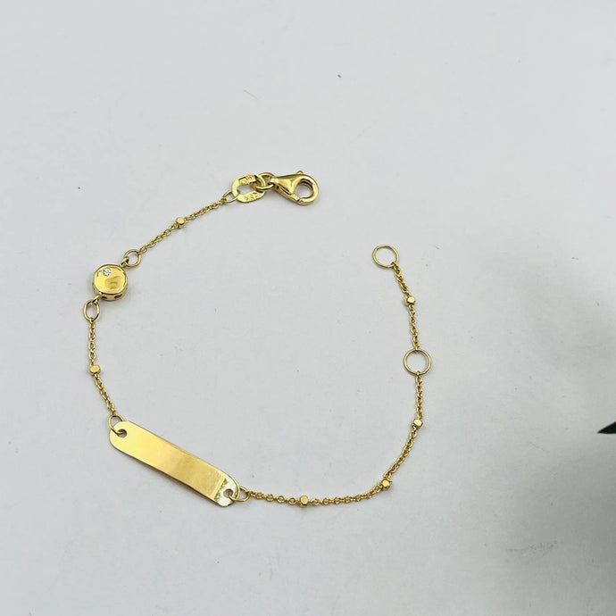 Esclava Para Niña De Circulo Con Punto De Luz en Oro 18k