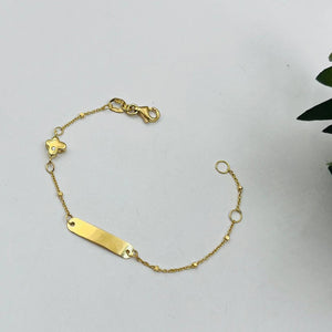 Esclava Para Niña De Mariposa Con Punto De Luz en Oro 18k