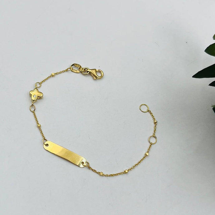 Esclava Para Niña De Mariposa Con Punto De Luz en Oro 18k