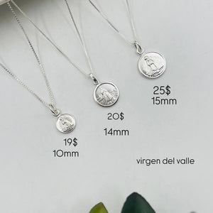 Medallas de La Virgen Del Valle Con Cadena en Plata 925