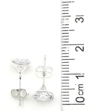 Cargar imagen en el visor de la galería, Zarcillos de Circón Redondo 7mm en Plata 925
