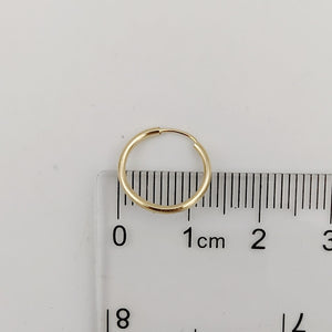 Argollas Lisas 13mm en Oro 18k