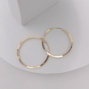 Argollas Diamantadas 25mm en Oro 18k