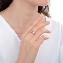 Cargar imagen en el visor de la galería, Anillo de Corazón Lila en Plata 925
