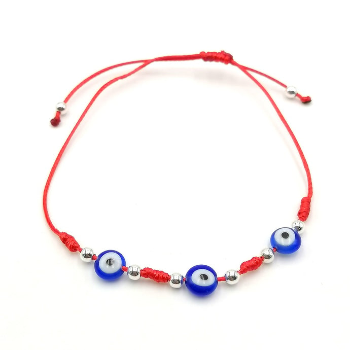 Pulsera de Dama Hilo Rojo de Ojo Turco con Plata 925