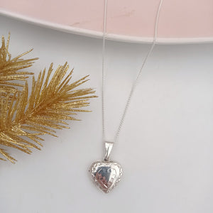Cadena con Relicario de Corazón Diamantado en Plata 925